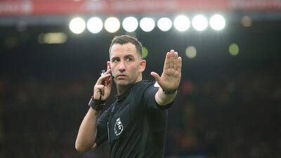 Referee Chris Kavanagh during the match at Anfield. Associated Press