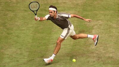 Roger Federer beat John Millman to reach the second round of the ATP tournament in Halle. Friedemann Vogel / EPA