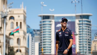 Daniel Ricciardo arrives at the Azerbaijan Grand Prix as defending champion and the most recent race winner following his victory in China. Valdrin Xhemaj / EPA