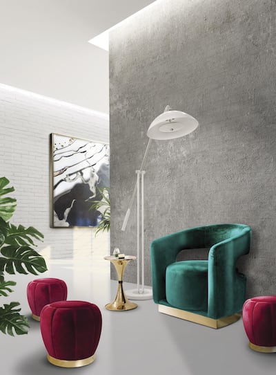 Velvet for furniture is another trend to be on the lookout for. Courtesy Essential Home