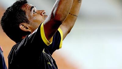 Ederson Alves saved Al Wasl with a pair of goals against Ajman on Tuesday night. Satish Kumar / The National
