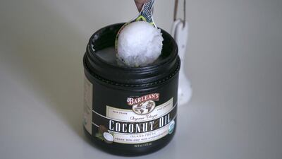 Ingredient 3: Extra-virgin organic coconut oil. We like Barlean’s Organic Virgin Coconut Oil, which sells for Dh90 at Dr Nutrition in Abu Dhabi’s Al Wahda Mall. Silvia Razgova / The National