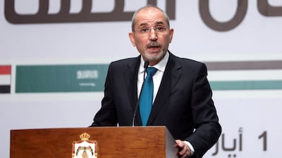 Jordan's Foreign Minister Ayman Safadi speaks during press conference in Amman in May. Reuters
