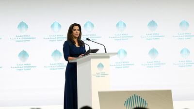 Princess Haya of Jordan makes an impassioned plea at the World Government Summit in Dubai. Satish Kumar / The National
