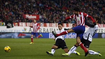 Diego Costa scored another two goals for Atletico Madrid on Sunday. Sergio Perez / Reuters