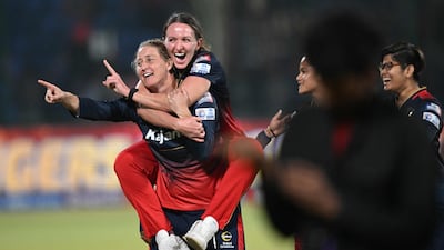 RCB lifted their first WPL trophy after victory over Delhi in Sunday's final. AFP