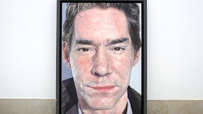 Painting named Cold Last Night by Edward Sutcliffe in his home studio. Sarah Dea / The National