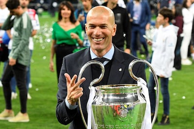 Zinedine Zidane won three successive Champions League trophies as manager of Real Madrid before stepping down in May 2018. AFP