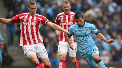 Centre-back: Ryan Shawcross, Stoke City. Led by example in a magnificent display of defiance to frustrate champions Manchester City and secure a shock win for Stoke. (Photo: Carl Court / AFP)