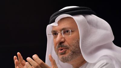 UAE Minister of State for Foreign Affairs Dr Anwar Gargash speaks during a press conference at his office in Dubai on June 24, 2017. He has tweeted that Qatar 'failed' at this year's UN General Assembly in New York. Guiseppe Cacace / AFP