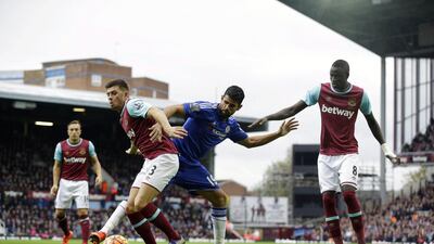 In West Ham United's midfield, the powerful and athletic Cheikhou Kouyate, right, is an excellent foil for Mark Noble’s tidy passing. Matt Dunham / AP Photo