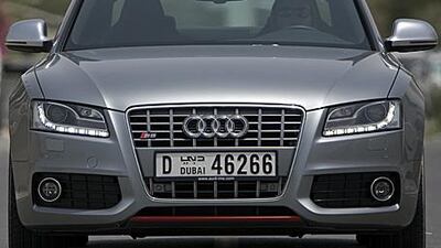 The butch and fast Audi S5 being road tested in Jumeirah. The styling and performance get top marks but it will take deep pockets to keep the tank filled with petrol.