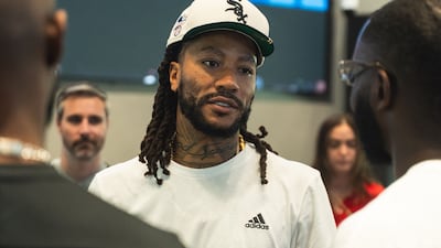Derrick Rose is in Abu Dhabi to help promote this week’s NBA pre-season games between the New York Knicks and the Philadelphia 76ers. Photo: NBA