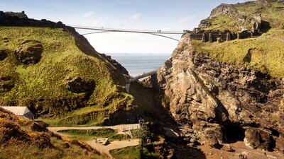 Tintagel Castle Footbridge for English Heritage by Ney & Partners and William Matthews Associates is described by Riba as 'more than a bridge'. Photo: Ney & Partners