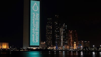 Adnoc marks World Polio Day with display on headquarters building in Abu Dhabi. Wam