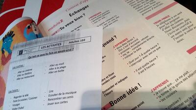 Handout of French 102 Alliance Francais Learning a language. Courtesy of Alliance Francais