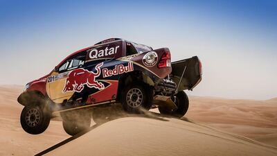 Nasser Al Attiyah in action during Day 2 of the Abu Dhabi Desert Challenge. Courtesy Abu Dhabi Desert Challenge