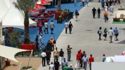 The F1 village at the Sakhir circuit where the Bahrain Grand Prix will be staged tomorrow.
