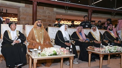 King Salman in the presence of Sheikh Mohammed and his accompanying delegation, as well as leaders of the GCC states and Crown Prince Mohammed. All photos Wam