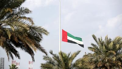 Flag stand at half mast. Chris Whiteoak / The National