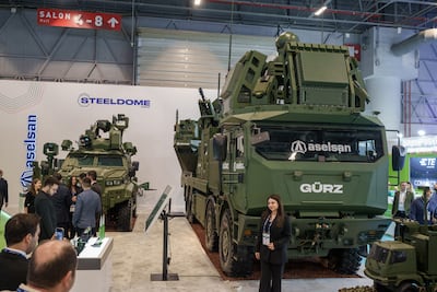 An Aselsan Gurz air defense system on display at the expo. Bloomberg