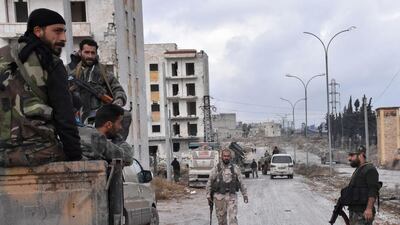 Syrian pro-government forces set up an outpost in the Aleppo’s eastern neighbourhood of Sakan Al Shababi after they retook from rebel fighters on December 2, 2016. George Ourfalian / AFP