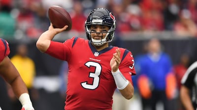 Houston Texans quarterback Tom Savage appeared to suffer a temporary lack of consciousness against the San Francisco 49ers but was allowed to play on. Shanna Lockwood / USA Today