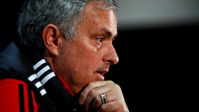 Jose Mourinho speaks to the media ahead of Manchester United's Uefa Champions League last 16 second leg against Sevilla. Jason Cairnduff / Reuters
