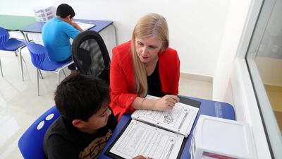 Pupils at the Tutoring Centre in Dubai. Chris Whiteoak / The National