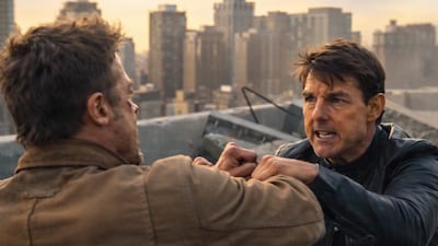 An AI image generated by a filmmaker featuring facsimiles of Brad Pitt and Tom Cruise has gone viral. Photo: Ruairi Robinson/X