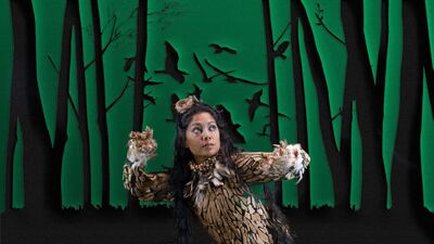 Shereen Saif acts in an online performance of 'Ashputtel'. Courtesy Bark at a Crow