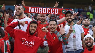 Moroccan supporters before the game. AP