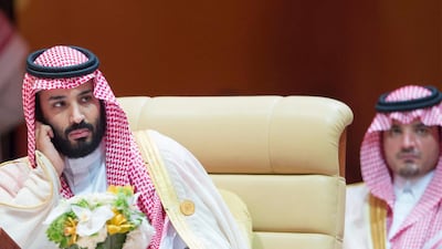 Saudi Crown Prince Mohammed bin Salman (L) attending the 29th Arab Summit, in Dhahran, Saudi Arabia, on April 15, 2018. Saudi Press Agency / EPA