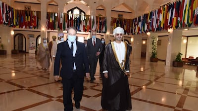 Sayyid Badr Al Busaidi, Oman's Foreign Minister met Faisal Mekdad, Syrian Minister of Foreign Affairs and Expatriates. Oman New Agency