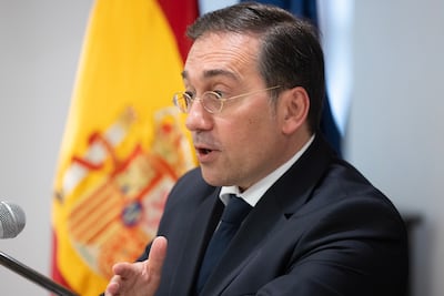 Spanish Foreign Minister Jose Manuel Albares said Spain has authorised no new arms shipments to Israel since the war in Gaza erupted. EPA