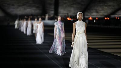 The show took place 70 years after a famous Dior shoot at the Acropolis. EPA