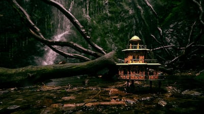A miniature little stilt-house in Dhoon Glen by Anonymouse MMX. Photo by Mikael Buck