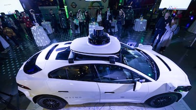 A Waymo robotaxi during a preview event in London. The Alphabet subsidiary is building its fleet and expanding to new markets. Bloomberg