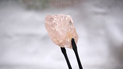 A 170 carat pink diamond - nicknamed The Lulo Rose – has been mined in north-eastern Angola. AFP