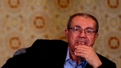 Sadiq Amin Aburas attending a meeting in the Yemeni capital Sanaa in 2016. The General People's Congress elected Mr Sadiq by consensus at a meeting of its general committee, it said in a statement. Mohammed Huwais / AFP