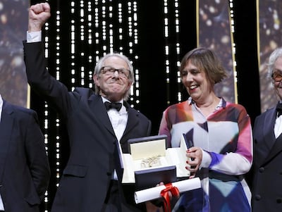 Director Ken Loach, left