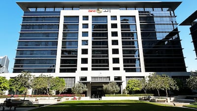 Zand Bank offices in Dubai's Emaar Business Park. The lender is on track to achieve about 60 per cent annual growth this year. Photo: Zand Bank