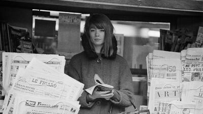 The French singer Françoise Hardy is one of the music stars who is featured in Jean-Emmanuel Deluxe’s book Yé-Yé Girls of ‘60s French Pop. Botti / Gamma-Keystone via Getty Images