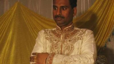 Altaf Hussain Jamadar during his wedding. He sustained multiple injuries and is recovering at his home in Mumbai.