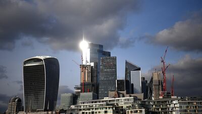 Middle East investment in Britain’s commercial property landscape is forecast to be 33% higher in 2022 than last year. EPA