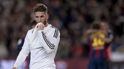 Real Madrid defender Sergio Ramos shown during his side's el clasico loss to Barcelona on Sunday. Josep Lago / AFP / March 22, 2015