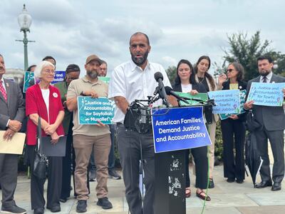 Hafeth Abdel Jabbar said his a son, 17, was shot and killed by Israeli gunfire while driving in the occupied West Bank on January 19, 2024. Nilanjana Gupta / The National