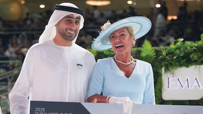 Best Dressed Lady winner Elizabeth Akroid. Photo: Dubai Racing Club