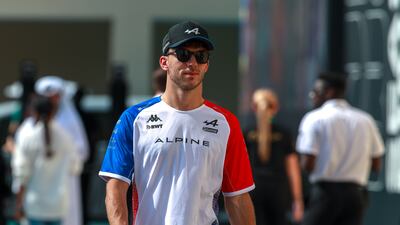 Pierre Gasly of Alpine arrives at the circuit before first practice session.