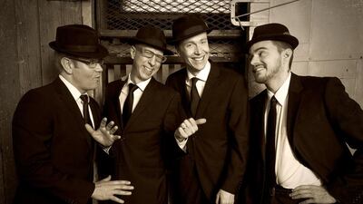 Members of the a cappella band Cadence, from left, Kurt Sampson, Ross Lynde, Lucas Marchand and Carl Berger. Courtesy Cadence